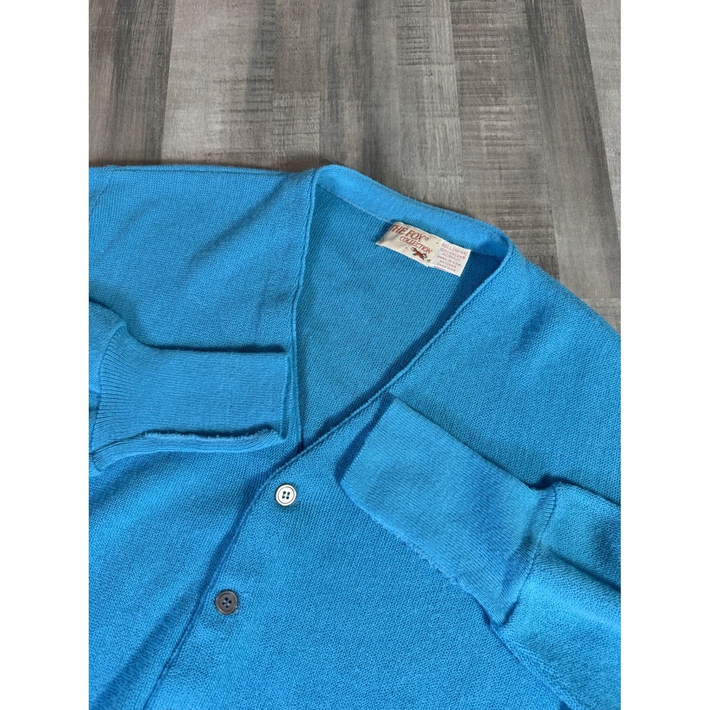 Vintage JCPenney The Fox Collection Cardigan Sweater Blue Orlon Acrylic Large